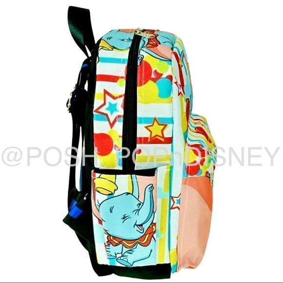 DISNEY Dumbo Daypack Elepant stars clouds & stripe print yellow red blue kawaii - Picture 3 of 6